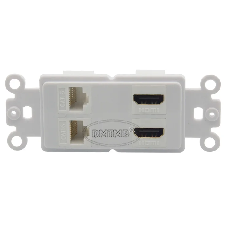 Внутренняя настенная панель с 2 портами HDMI порта CAT6 RJ45 кейстон-стилем и