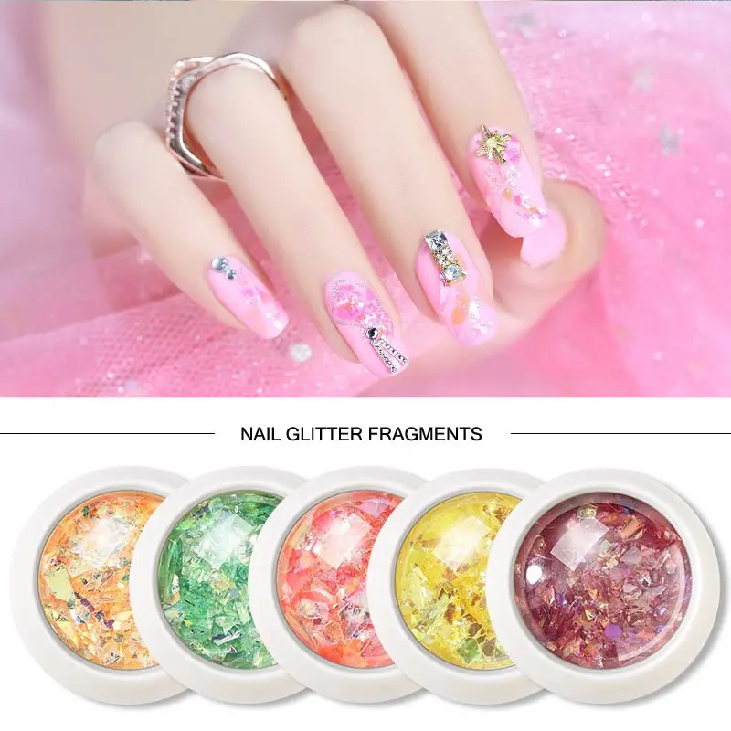 

DIY Irregular Nails Sequins Nail Art Decoration Chunky Holographic Fine Glitter Chrome Dipping Powder