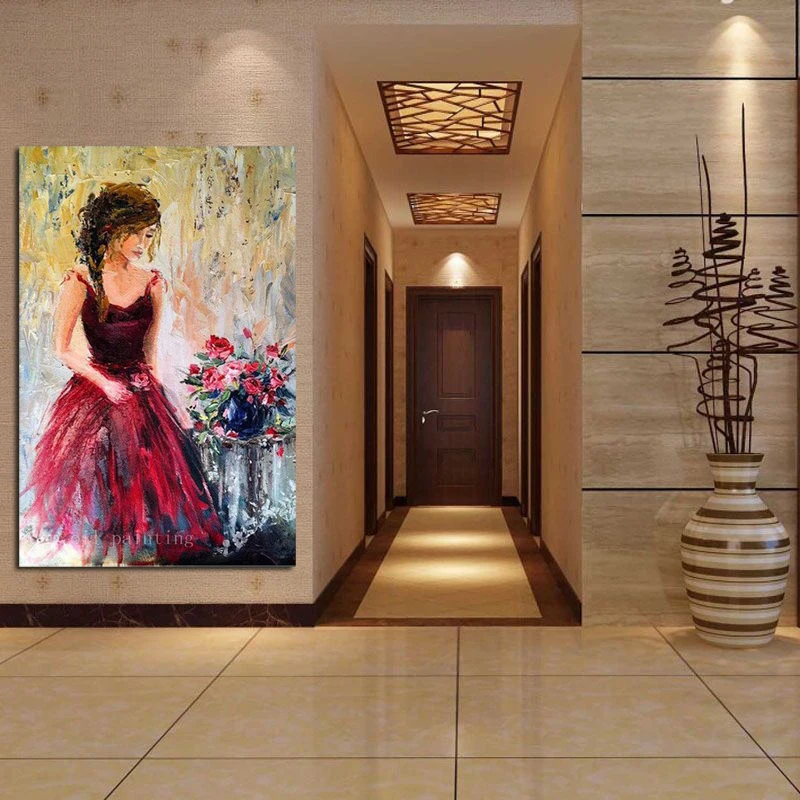 Ручная роспись Современный художественный нож картина маслом романтическая