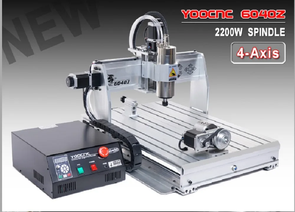 【EU Бесплатная ват】 USB порт 4 оси CNC 6040 2200 Вт 2 кВт Мотор шпинделя Mach3 фрезерный
