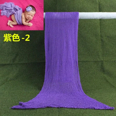 Purple 40*150 см реквизит для фотосъемки новорожденных детские фото обертывания растягивающееся набивное одеяло для новорожденных аксессуары для фотосессий 20 цветов - Цвет: Purple