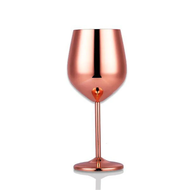 Rose gold Нержавеющая сталь вина Стекло бокалы сок, напиток бокал шампанского Коктейльные бокалы тумблер для виски вечерние кухня с посудой для бара инструменты MC - Цвет: Rose gold