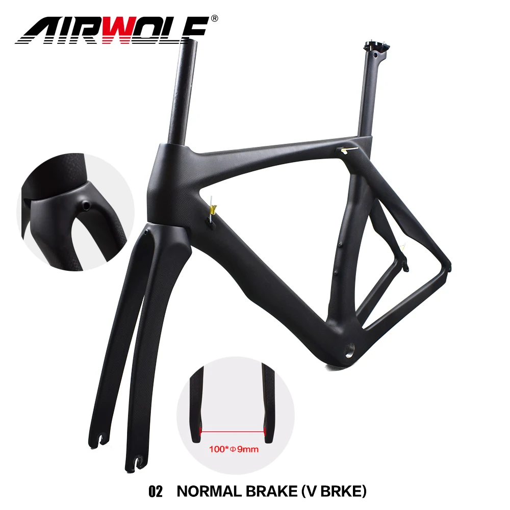 Airwolf карбоновая дорожная рама avaliable BSA/PF30/BB30 гоночный велосипед углеродное волокно рама с U/V тормоз принимаем окрашивание карбоновая рама