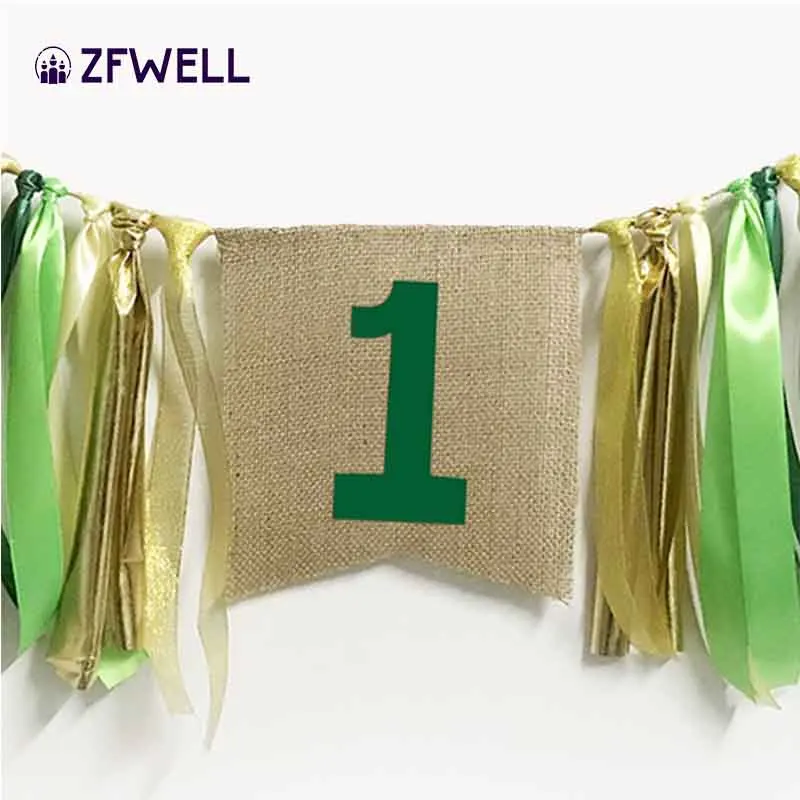 ZFWELL. Детские украшения для вечеринки льняные с цветами джутовые винтажные