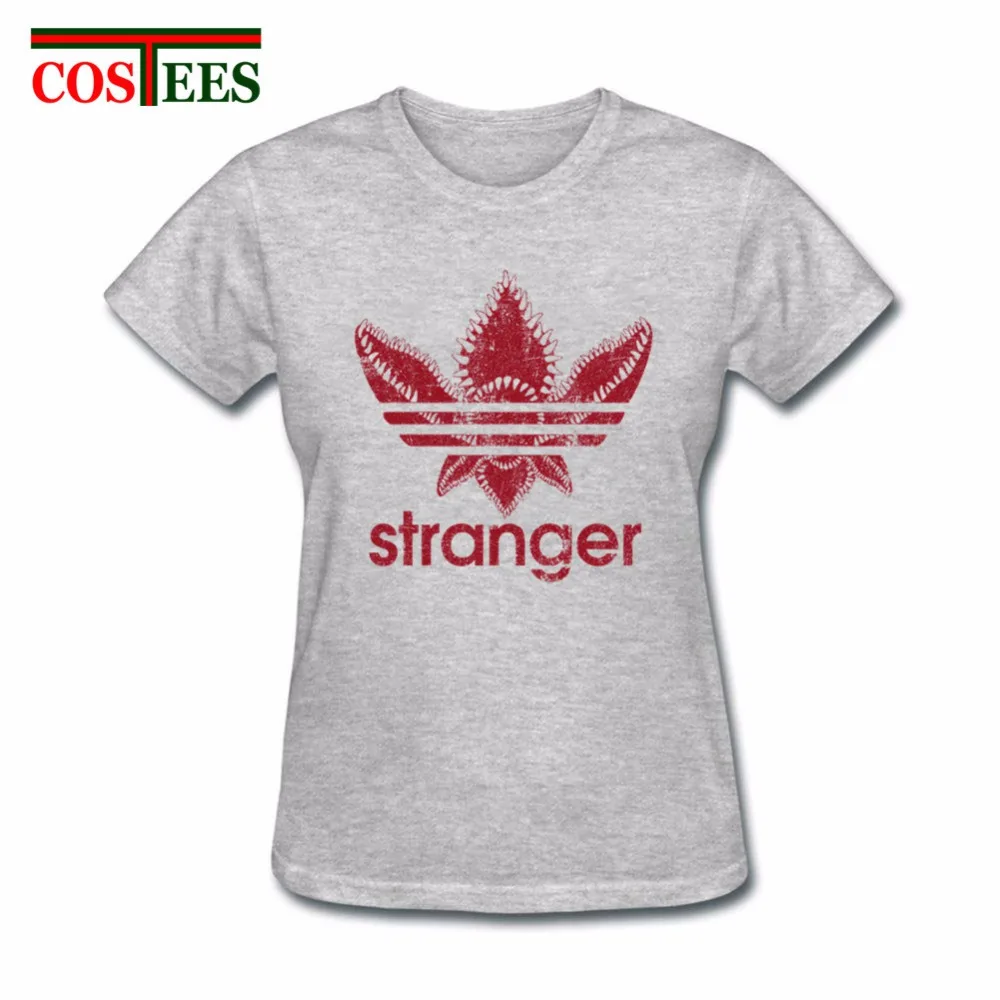 Женская Повседневная футболка Camisetas STRANGER THINGS Chompe monster badge для девочек|Футболки| |