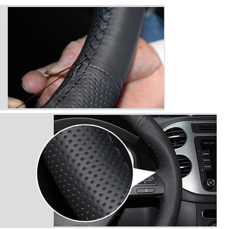 diy hand stitched black artificial leather steering wheel cover for bmw e90 320 318i 320i 325i 330i 320d x1 328xi 2007 free global shipping