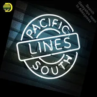 Pacific Lines South Neon Sign REAL GLASS Tube BAR Light Sign Store Display Custom Handcraft Design Iconic Sign Pub Bar Signs