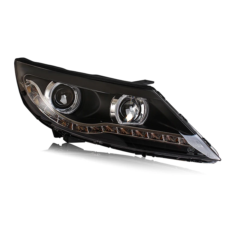 Передние фары для KIA Sportage R светодиодный фары 2011 2012 2013 ангельские глазки светодиодный проектор