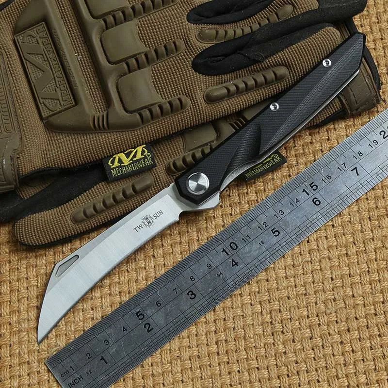 Два SUN G10 Ручка TS74 D2 лезвие Flipper ball brearing складной нож походные охотничьи карманные