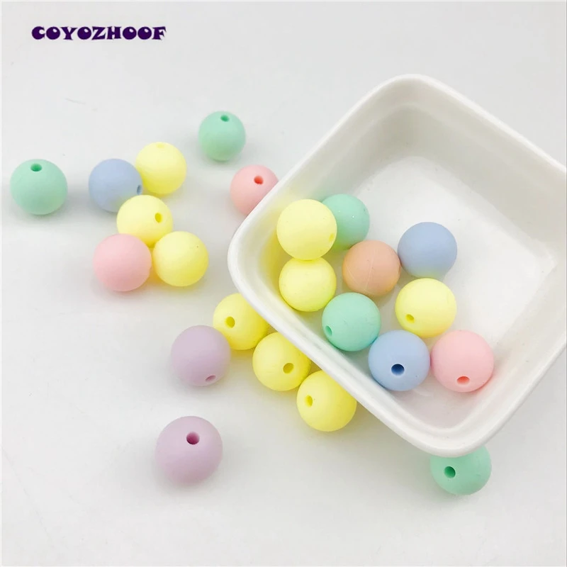 

100pcs 12-20mm Candy Color Round Silicone Bead Necklace Bracelet Pendants Toys Making DIY