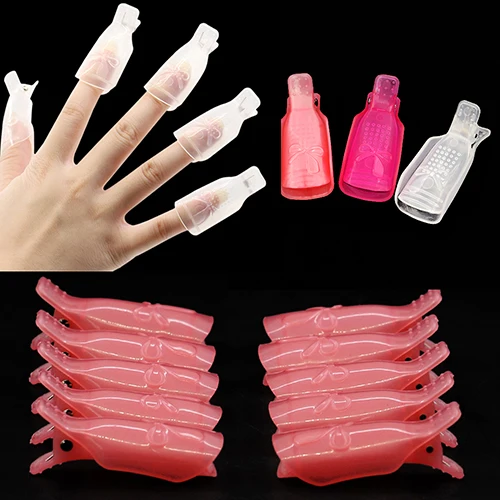 10 шт. пластиковые зажимы для ногтей|gel polish remover tool|nail art soak offnail |