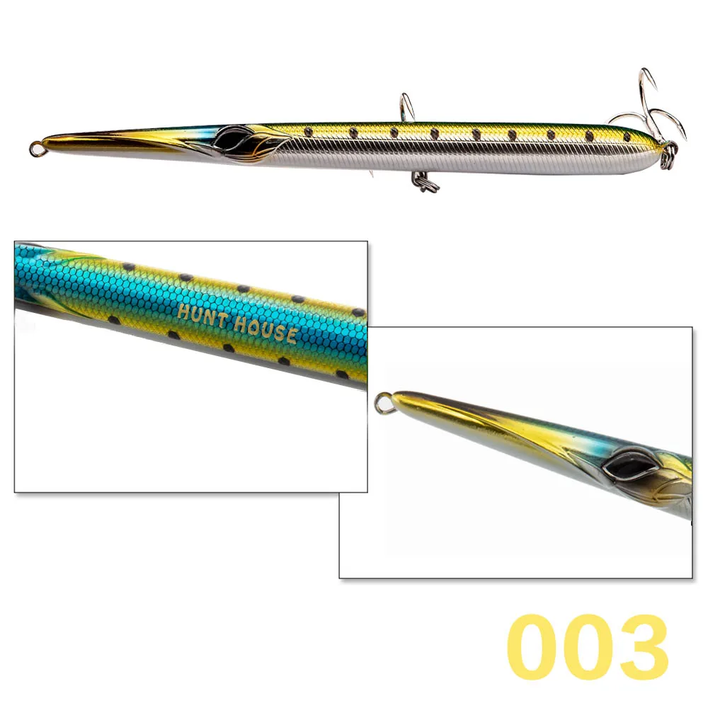 003 Hunthouse stylo 210 рыболовные приманки карандаш 205 мм 31/36 г длинный Литой карандаш stickbaits плавающий оседающая на дно приманка игла красивый - Цвет: 003