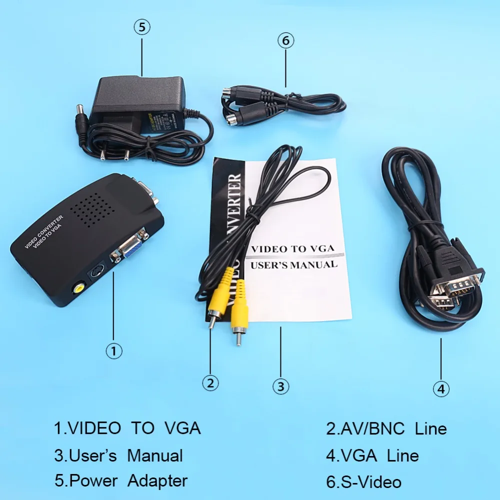 SSRIVER RCA для VGA конвертер ТВ ПК адаптер Новый AV S видео композитный монитор коробка |