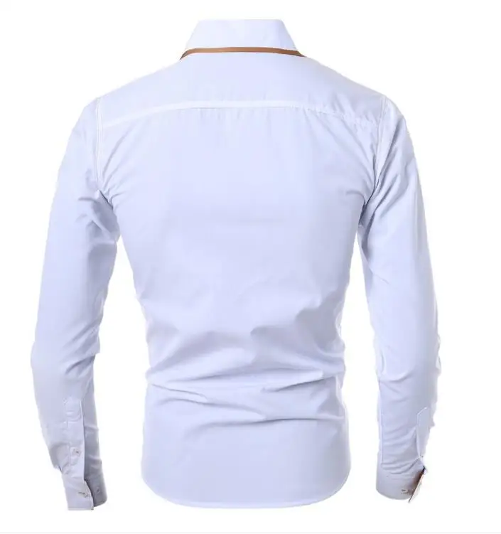 Camisas бросился дропшиппинг Для мужчин Мода года Для мужчин с длинными рукавами рубашка сплошной Цвет лацкане бренд Повседневное~ 2XL, размер 2XL = США L, gx70