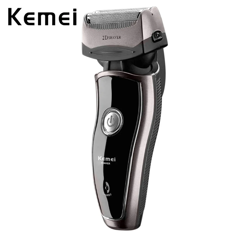 Kemei электробритва для мужчин двухголовый перезаряжаемый триммер бороды с 2