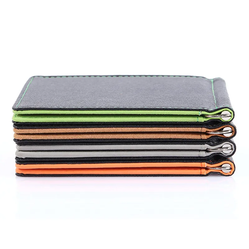 

CUIKCA South Korea Style Money Clips Fashion Men Wallet Purse Ultrathin Slim Wallet Mini Leather Wallet ID Credit Card Cases