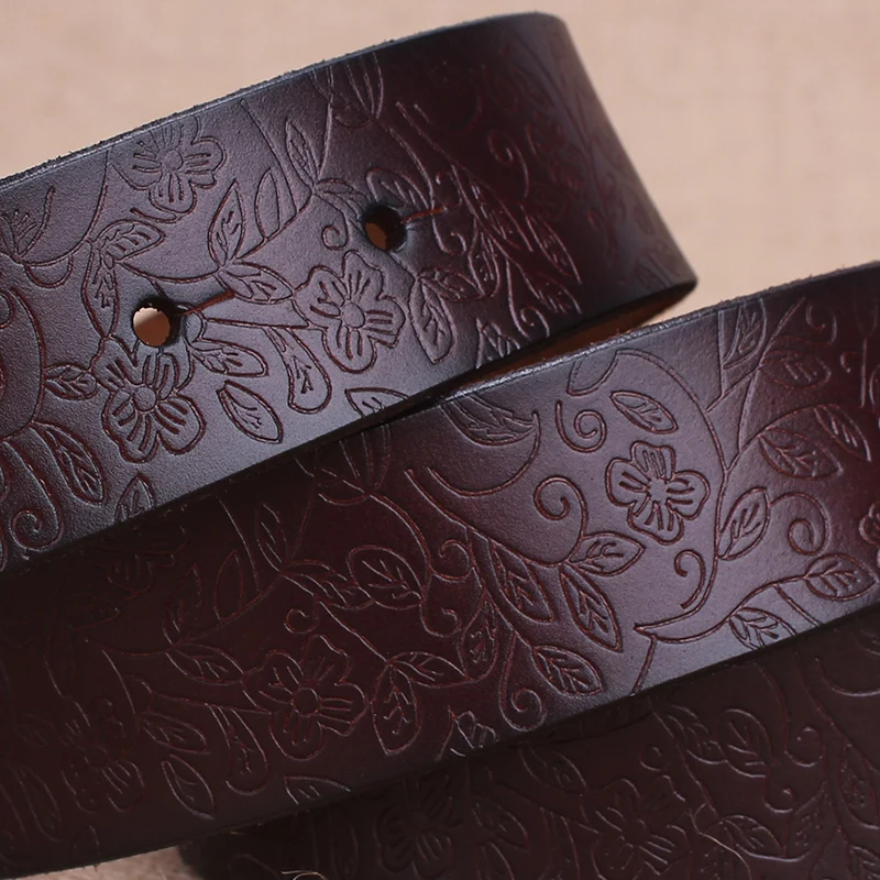 2021 New Arrival Fashion Vintage Belt Woman Casual Genuine Leather Smooth Buckle Hollow Out Wide Waist Belt For Jeans Pants
