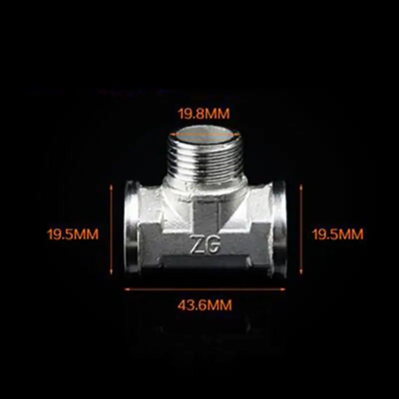 

Tee Type 3 Way 201 Stainless Steel Tube Pipe Fitting Connector 1/2" Female to 1/2" Male to 1/2" Female BSP Thread