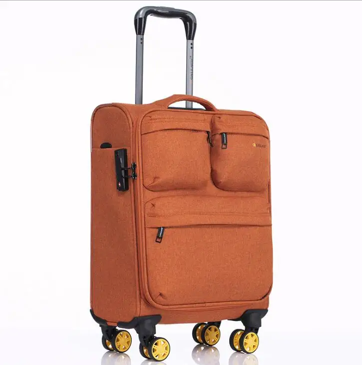 orange Travel tale 20 дюймов 24 дюйма 28 дюймов светильник вес мягки й тележка для багажа расширяемая дорожная чемодан для путешествий - Цвет: orange