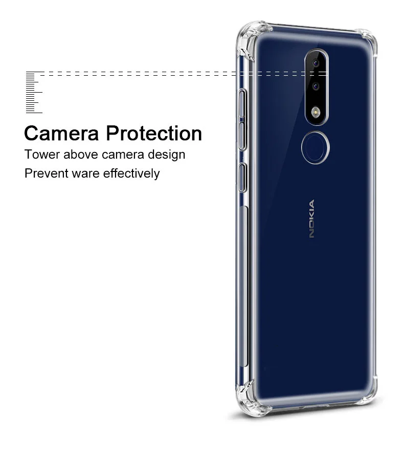 Прозрачный чехол для Nokia 7,2 4,2 3,2 6,2 чехол с воздушной подушкой Мягкий Силиконовый ТПУ бампер противоударный Роскошный чехол