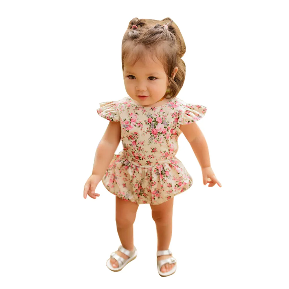 Комбинезон с цветочным принтом для новорожденных и девочек|baby rompers|baby girl floral