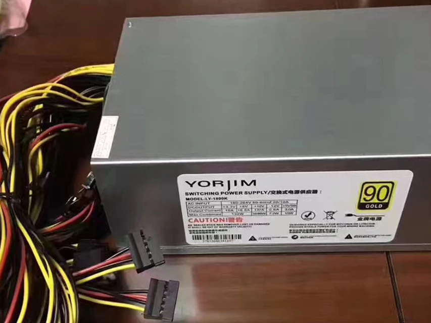 ASIC добыча Rig Питание 2000 Вт 12 В ATX Ethernet Bitcoin поддержка RX 570 470 480 370 380 308x1060 6 GPU карты |