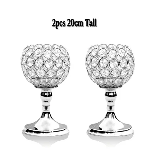 Silver 2020 Bowl Стеклянный Столб, подсвечники, хрустальные подсвечники, подсвечники для стола, свадебные украшения для дома, подарок на новоселье - Цвет: Silver 2020 Bowl