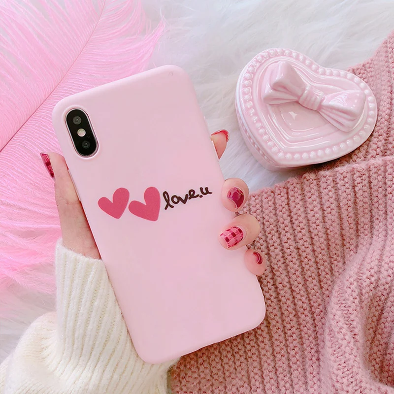 Lovebay розовый чехол для телефона с сердечком iPhone 6 6s 7 8 Plus X XR XS Max Модный милый