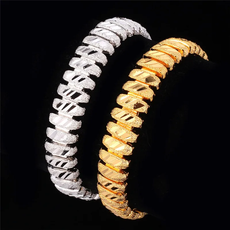 

Kpop Bracelets Bangles Rock Jewelry Trendy Gold/Silver Color High Quality Fashion Bracelets For Women/Men H918