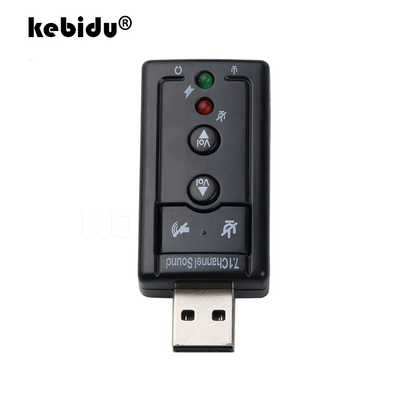 Внешний USB Виртуальный 7 1 канал kebidu объемный динамик Аудио Микрофон звуковая