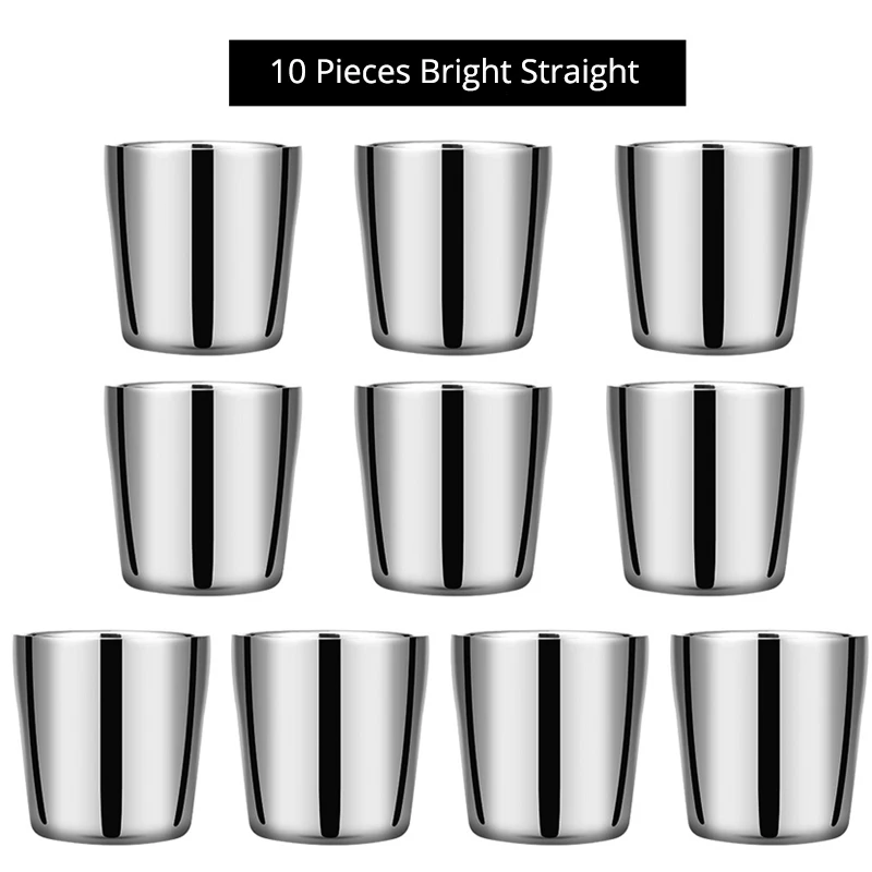 10Pcs Bright Straigh Unibird пивные кружки из нержавеющей стали, кофейная кружка, чайная чашка, 175 мл, бар, питьевая посуда для напитков, для путешествий, дома, вина, чашки, подарок 5/15/20 - Цвет: 10Pcs Bright Straigh