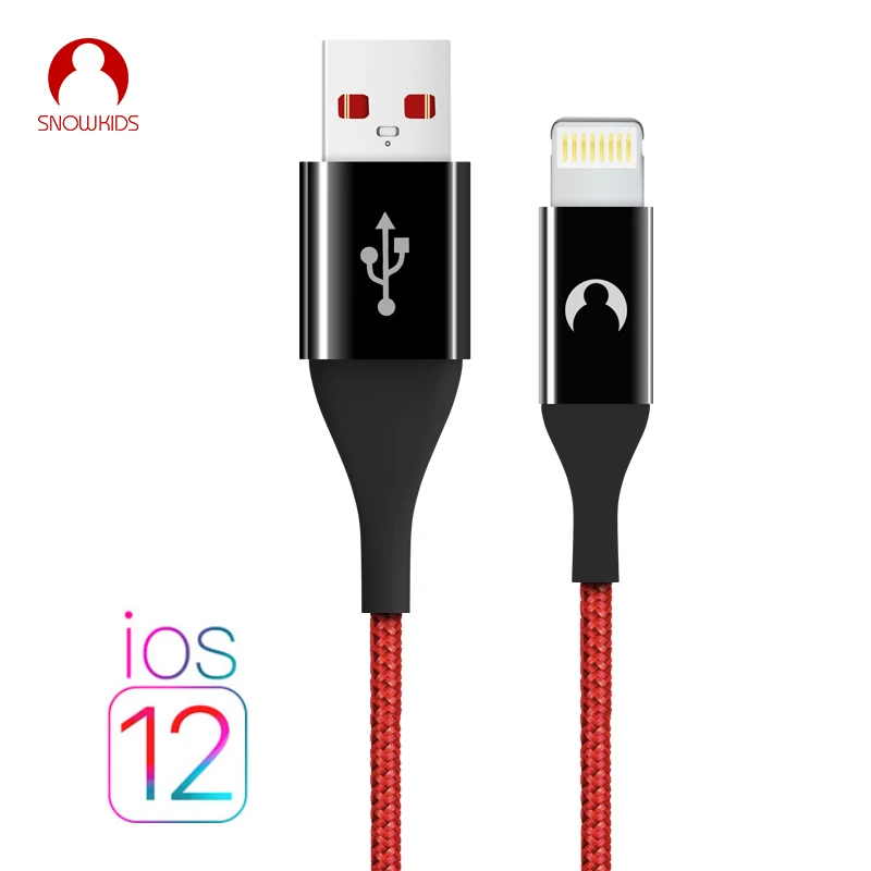 

Snowkids USB Phone Charger Cable USB Cable for iPhone X 8 7 6 5 XR XsMax Cable Long Upto iOS 12 2.4A Fast Charge
