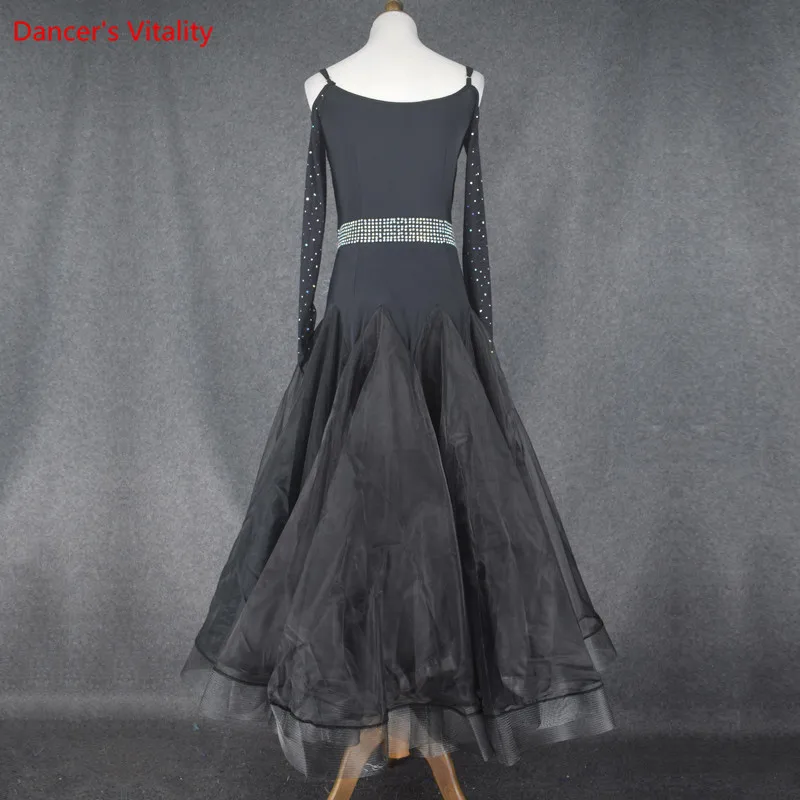 

Girls ballroom dance dress Women ballroom dancing clothing sexy velvet long sleeves ballroom dance dress for dance wear S-6XL