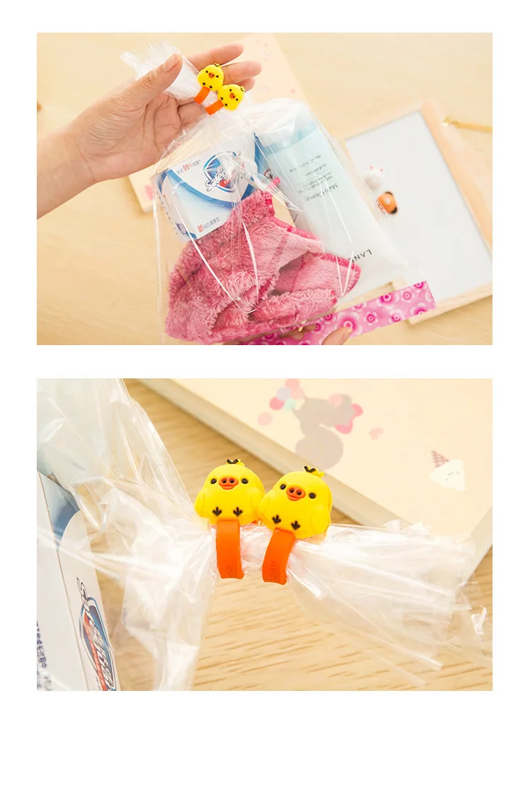 1 Pcs Cartoon Double-Headed Animal Cable Winder Easily Bear Chick Headphone Office Desk Cable Manager(Not one Pair