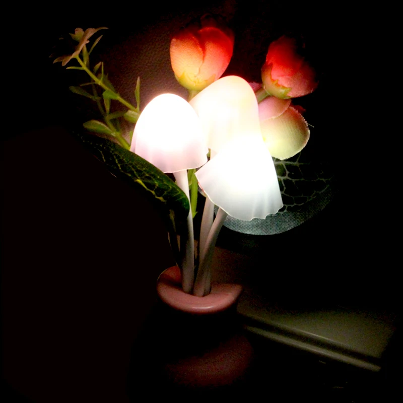 

50 pcs/lot flower shape Night Light sensor Switch auto on/off when lighting change Bed Room Lamp Night Sleeping Lamp