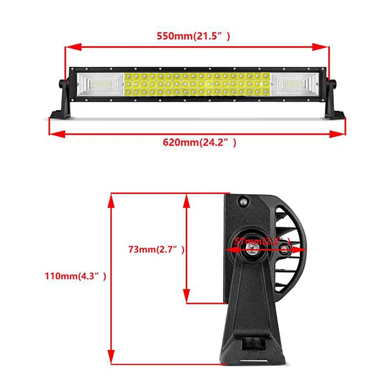 Oslamp 3 ряд 2" 324 Вт 34" 486W 4" 594 Вт 52" 702 Вт изогнутый СВЕТОДИОДНЫЙ светильник бар Offroad светодиодный бар пятно луча СВЕТОДИОДНЫЙ рабочий светильник бар 12v 24v