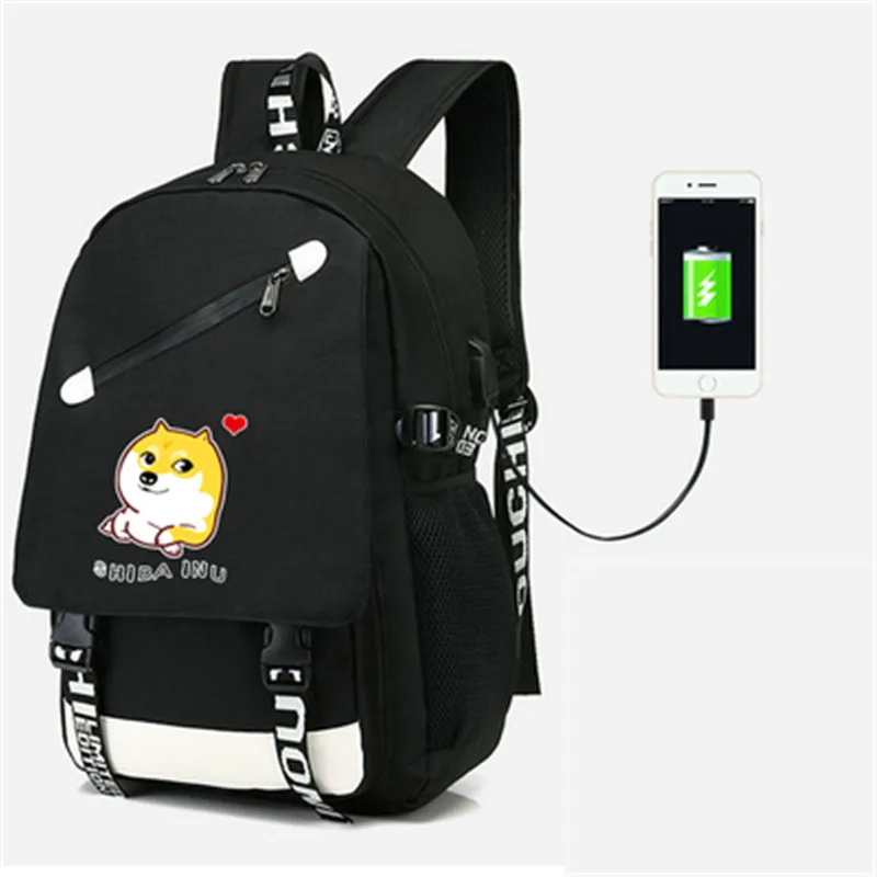 Style 3 Shaba Inu прекрасный Muco Dog Corgi Doge рюкзак USB Сумка дорожная школьная сумка USB модная школьная Повседневная сумка для ноутбука подарки - Цвет: Style 3
