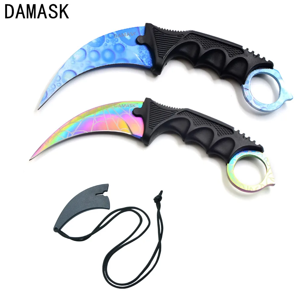 Дамаск бренд csgo Counter Strike Karambit ножи Professional Тактический Кемпинг борьба для поездки