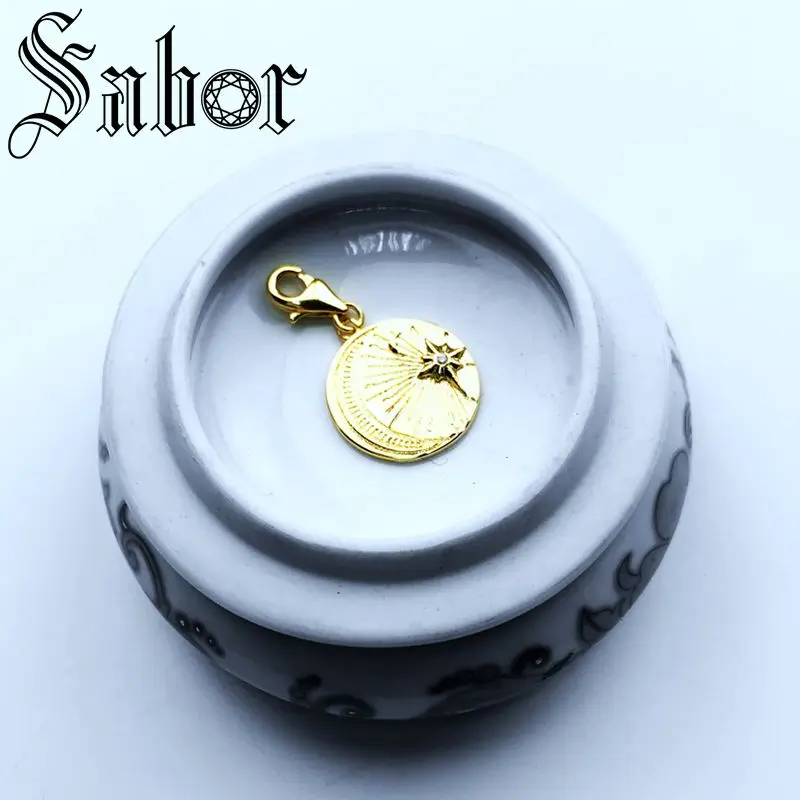 Винтажный Шарм с Луной и звездой для женщин мужчин трендовый золотой цвет