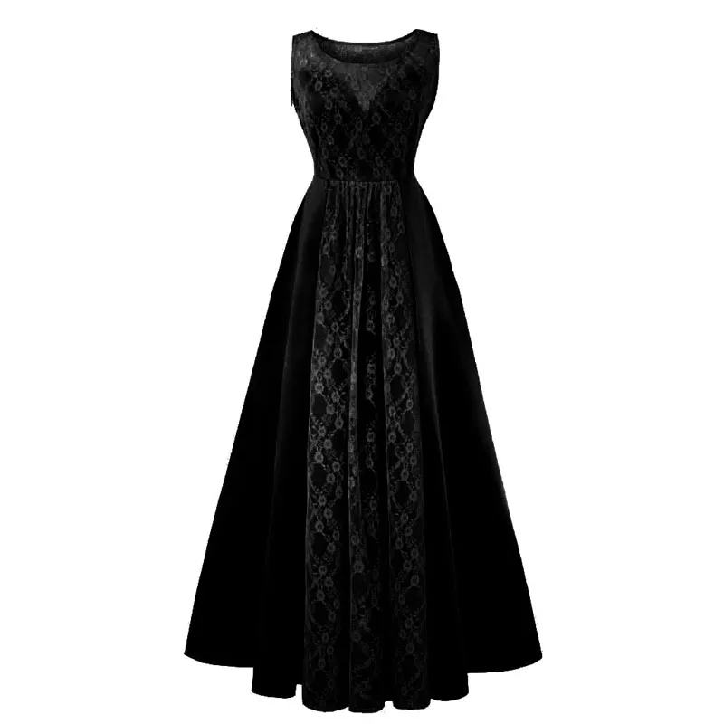 Julyee вечернее макси кружевное платье с круглым вырезом без рукавов бальное для
