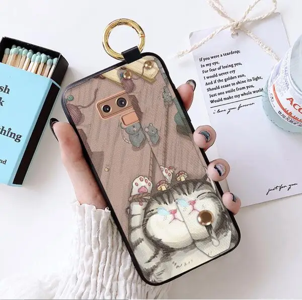 phone bag case Кот», «кролик» ТПУ кейс для samsung galaxy A20 30 50 60 40 70 M20 s8 s9 s10 plus note 8 9 чехол милый мультяшный браслет в виде ракушки - Цвет: phone bag case