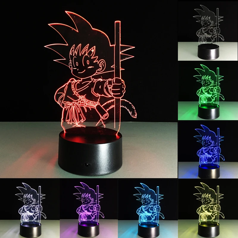 Новинка Аниме 3D иллюзия светильник 7 цветов лампа USB акриловая настольная