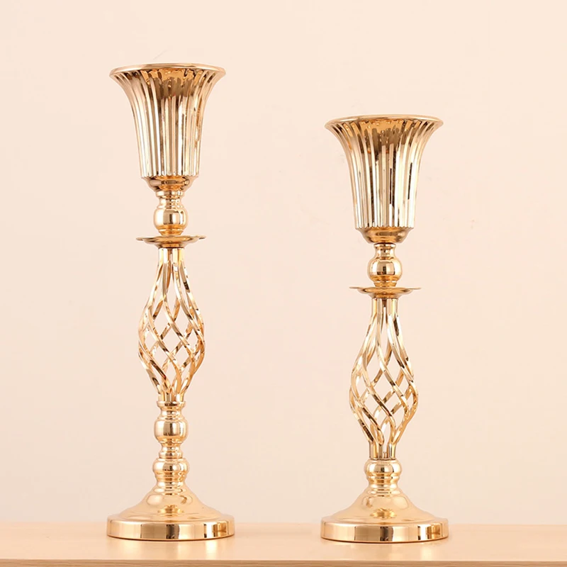 Золотая ажурная Цветочная ваза PEANDIM металлическая Свадебная дорога свинцовая