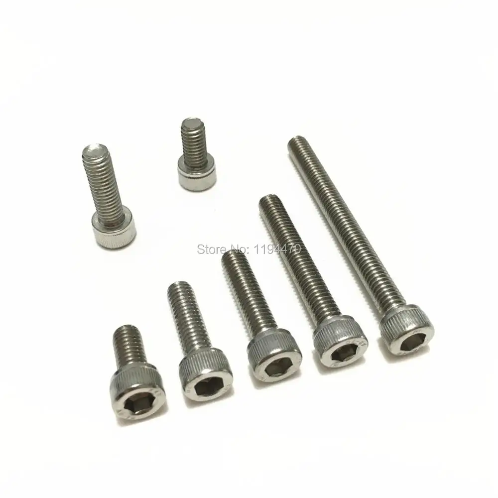 10 100 шт. M3 M4 DIN912 304 Шестигранная головка из нержавеющей стали винт с шестигранным