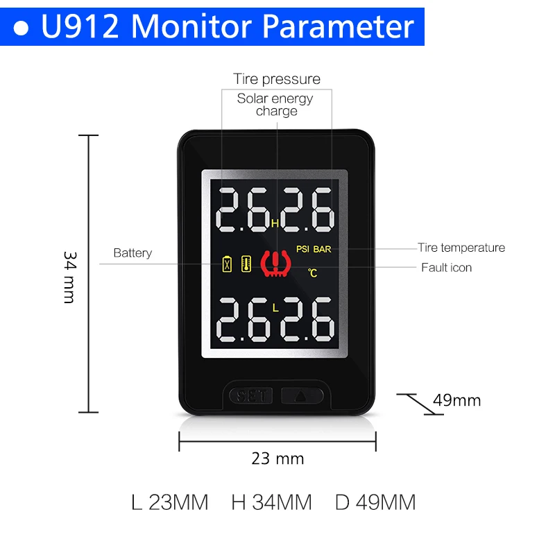 YASOKRO автомобильный TPMS монитор давления в шинах Система беспроводной TPMS Датчик монитор с 4 внешними внутренними датчиками