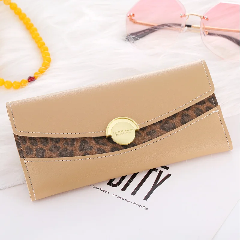 Женские кошельки женские кошелек для монет Женский конверт с леопардовым
