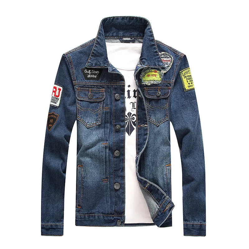 Dark Blue Модная Джинсовая рубашка VERSMA в стиле Харадзюку, Женская Мужская рубашка с длинным рукавом, джинсовая мужская брендовая одежда, длинная джинсовая куртка для мальчиков 4XL - Цвет: Dark Blue