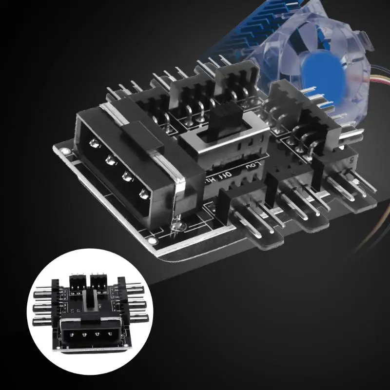 VODOOL DIY 4Pin/3Pin 8 Way 12V SATA чехол для компьютера охлаждающий вентилятор Радиатор концентратор пластина поддержка водяного Охлаждения Насос кабель переключатель