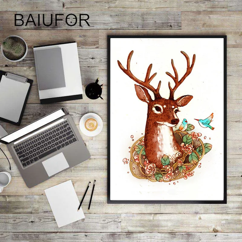 BAIUFOR алмазная вышивка полная выкладка Животных Олень фотографии Стразами Лось