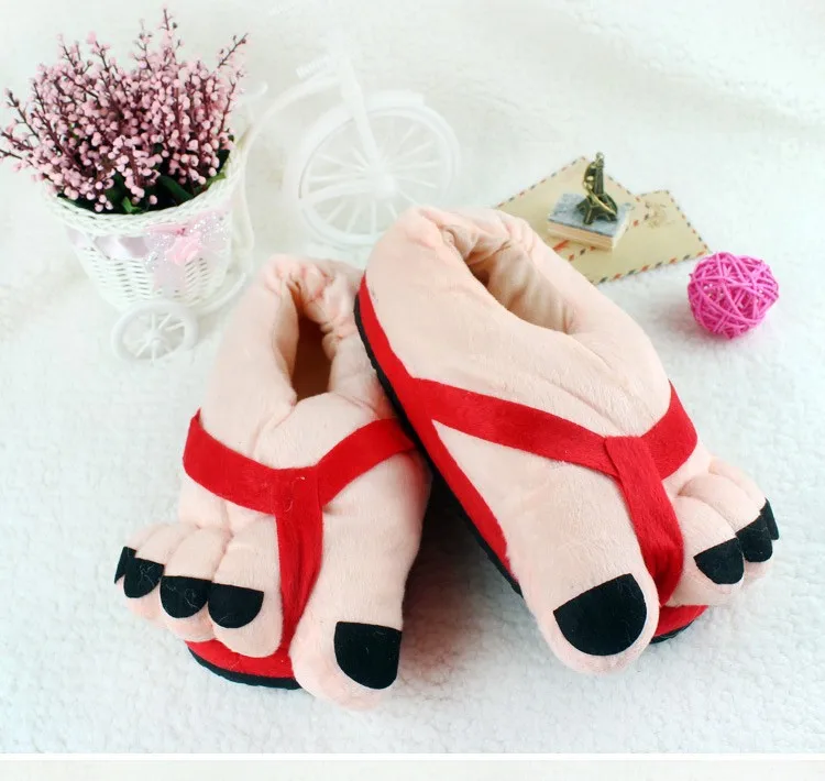 Женские домашние тапочки Kawaii теплые розовые с открытым носком для взрослых обувь